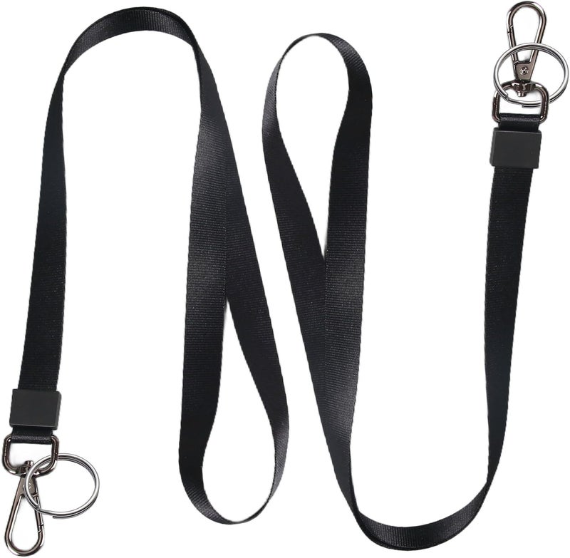 Oretgie 2 Pack Lanyards for ID Badges - Durable Lanyards for Keys, Black Key Lanyard with ID Holder for Men and Women,Clip & Buckle Badge Holder with Lanyard - Image 1